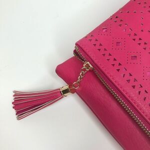 Urban Expressions Pink Perforated Clutch gold